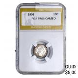 1908 Barber Dime PGA PR66 CAMEO