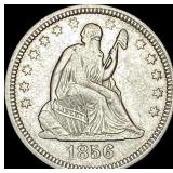 1856 Seated Liberty Silver Quarter CLOSELY  UNCIR