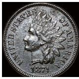 1874 Indian Head Cent ABOUT UNCIRCULATED