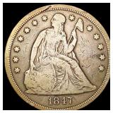 1847 Silver Trade Dollar LIGHTLY CIRCULATED