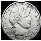 1914-S Silver Barber Half Dollar CLOSELY UNCIRCUL