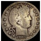 1909-O Barber Quarter NICELY CIRCULATED
