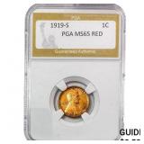 1919-S Wheat Cent PGA MS65 RED