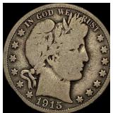 1915 Barber Half Dollar LIGHTLY CIRCULATED