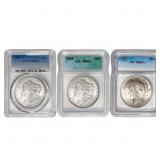 1882-1922 Silver Dollars PCGS/ICG MS63-64