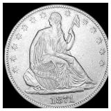 1871 Seated Liberty Half Dollar CLOSELY UNCIRCULAT