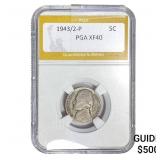 1943/2-P Jefferson Nickel PGA XF40