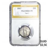 1917 Standing Liberty Quarter PGA MS65 FH Type 1