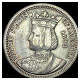 1893 Isabella Silver Quarter Dollar CLOSELY  UNCI