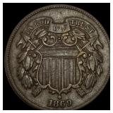 1869 Copper 2 Cents CLOSELY UNCIRCULATED