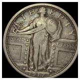 1917 Type 1 Standing Liberty Quarter NEARLY  UNCI