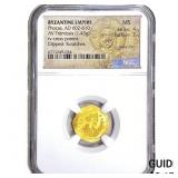 Byzantine Phocas 602-610 AD Gold Tremissis NGC MS