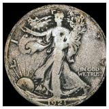 1921-S Walking Liberty Half Dollar NICELY CIRCULAT