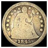 1845-O Silver Seated Liberty Dime NICELY CIRCULATE