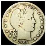 1904-S Silver Barber Half Dollar NICELY CIRCULATED