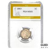 1863 Indian Head Cent PGA MS65