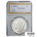 1889-S Morgan Silver Dollar PGA AU58
