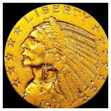 1911 Indian Head Half Eagle $5 Gold CLOSELY UNCIRC