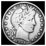 1906 Silver Barber Half Dollar LIGHTLY CIRCULATED