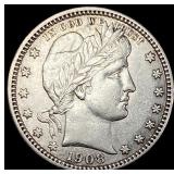 1908-D Silver Barber Quarter CLOSELY UNCIRCULATED