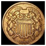 1865 Two-Cent Piece ABOUT UNCIRCULATED