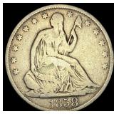 1858-O Silver Half Dollar LIGHTLY CIRCULATED