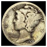 1921-S Silver Mercury Dime NICELY CIRCULATED