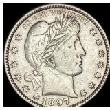 1897 Silver Barber Quarter CLOSELY UNCIRCULATED