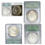 1880-1923 [4] Old Holder Silver Dollars PCGS/Accug