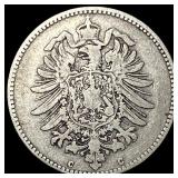 1876-C Germany Silver 1 Reichsmark NEARLY UNCIRCUL