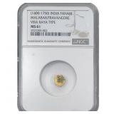 1400-1750 India Fanam Gold Coin Vira Raya Type NGC