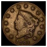 1821 Coronet Head Large Cent NICELY CIRCULATED