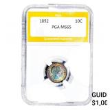 1892 Barber Dime PGA MS65
