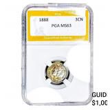 1888 Nickel Three Cent PGA MS63