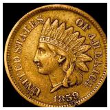 1859 Copper-Nickel Indian Head Cent NEARLY UNCIRCU