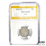 1937-D Buffalo Nickel PGA AU50 3-Leg