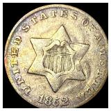 1852 Silver Three-Cent Piece LIGHTLY CIRCULATED