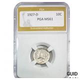 1927-D Mercury Silver Dime PGA MS61