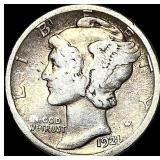 1921-D Silver Mercury Dime NICELY CIRCULATED