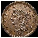 1855 Braided Hair Half Cent CLOSELY  UNCIRCULATED
