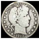 1913 Barber Silver Half Dollar NICELY  CIRCULATED