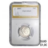1897 Barber Quarter PGA MS64