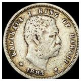 1883 Silver 10 Cents Hawaii Dime ABOUT UNCIRCULATE