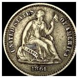 1861 Silver Half Dime NEARLY UNCIRCULATED