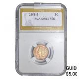 1908-S Indian Head Cent PGA MS63 RED