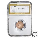 1866 Indian Head Cent PGA MS63