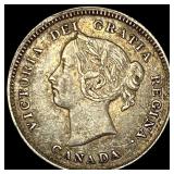 1886 Canada Silver 5 Cents NEARLY UNCIRCULATED