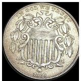 1866 Shield Nickel NEARLY UNCIRCULATED