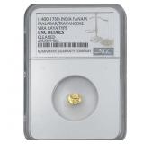 1400-1750 India Fanam Gold Coin Vira Raya Type NGC