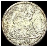 1866-S Silver DimeLIGHTLY CIRCULATED